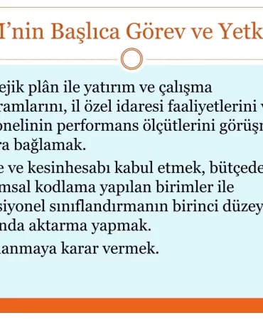 İl Özel İdare Görev ve Yetkileri